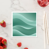 Gradient Aquamarin grüne Abstrakte Waves Modernes Serviette (Beispiel)