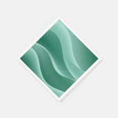 Gradient Aquamarin grüne Abstrakte Waves Modernes Serviette (Ecke)