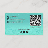 Gradient Aquamarin Lashes Brows Makeup Artist QR C Visitenkarte (Rückseite)