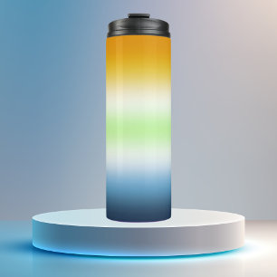 Gradient AroAce Agender-Stolz-Flagge Thermosbecher