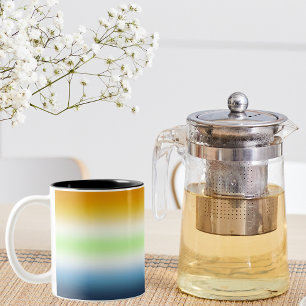Gradient AroAce Agender Stolz Zweifarbige Tasse