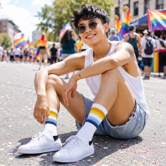 Gradient AroAce-Stolzflagge Socken