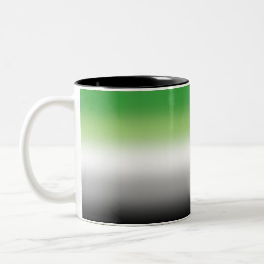 Gradient Aromantic Flag - farbenfroher, aromantisc Zweifarbige Tasse (Links)