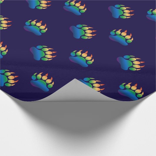 Gradient Bärentatzen-Regenbogenflagge Geschenkpapier (Ecke)