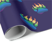 Gradient Bärentatzen-Regenbogenflagge Geschenkpapier (Rolleneckpunkt)