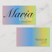 Gradient Beauty Makeup Artistry Rainbow Visitenkarte (Vorne/Hinten)