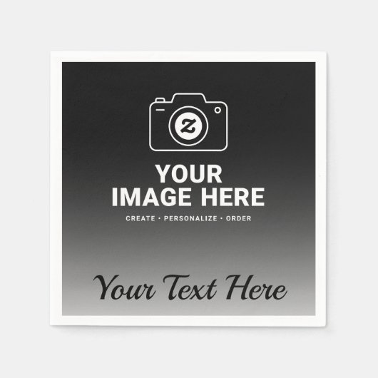 Gradient Bild und Text Serviette (Vorderseite)