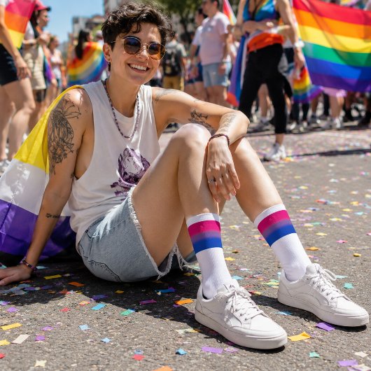 Gradient Bisexuellen-Stolz-Flagge Socken