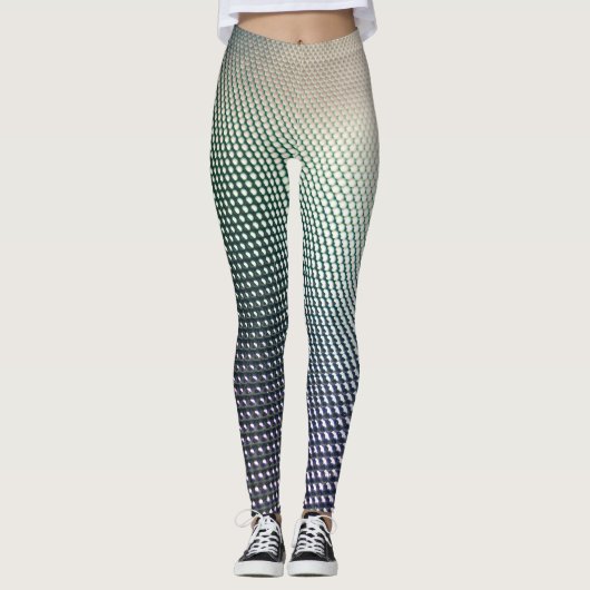 Gradient Black an Blue Geometric Design Leggings (Vorderseite)