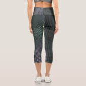 Gradient Black and Blue Geometric Design Capri Leggings (Rückseite)