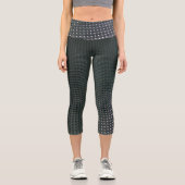 Gradient Black and Blue Geometric Design Capri Leggings (Vorderseite)