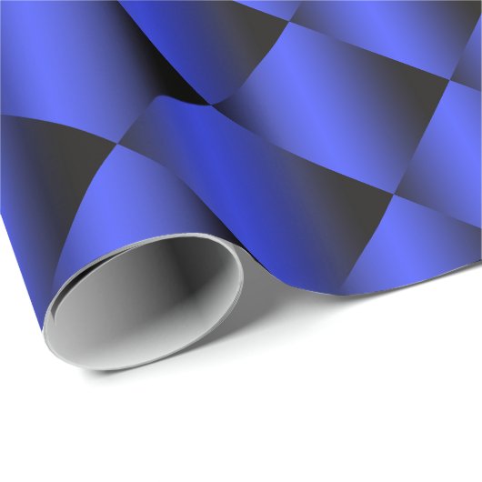 Gradient Black and Bright Blue Design Geschenkpapier (Rolleneckpunkt)