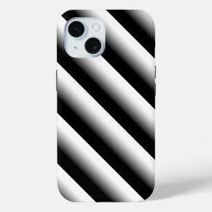Gradient Black Gray and White Stripes Case-Mate iPhone Hülle