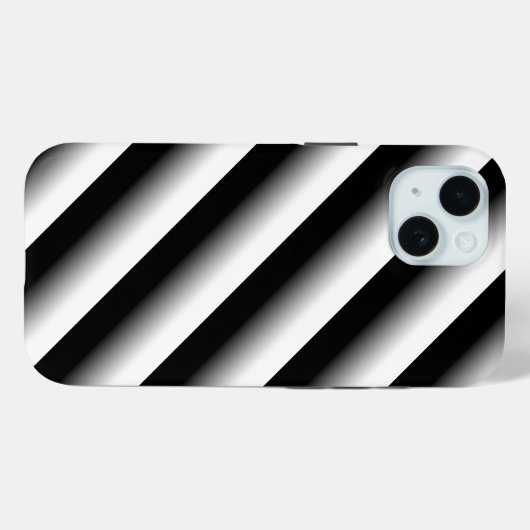 Gradient Black Gray and White Stripes Case-Mate iPhone Hülle (Rückseite (Horizontal))