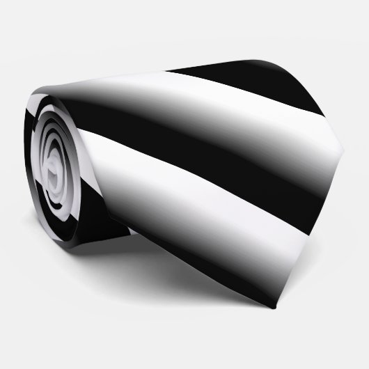 Gradient Black Gray and White Stripes Krawatte (Gerollt)