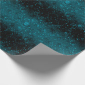Gradient Black Marine Blau Konfetti Glitzer glänze Geschenkpapier (Ecke)