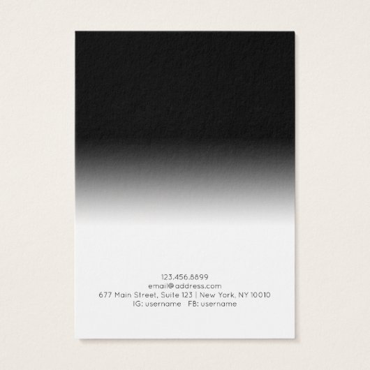 Gradient Black n White Necklace Display Card (Rückseite)