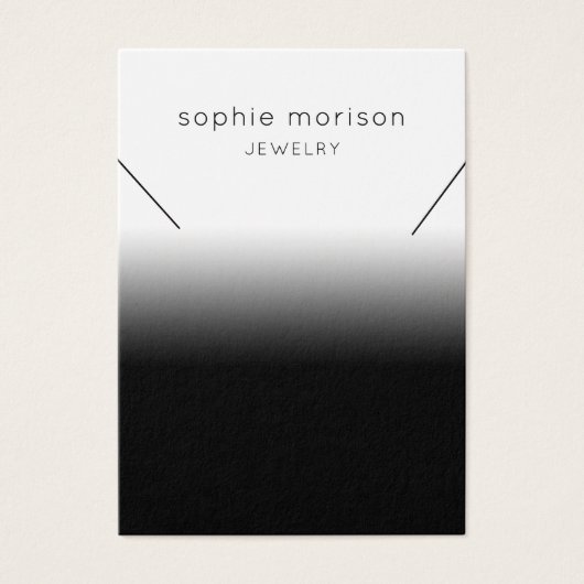 Gradient Black n White Necklace Display Card (Vorderseite)