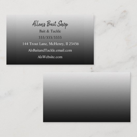 Gradient Black Simple Easy Visitenkarte (Vorne/Hinten)