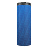 Gradient Blau Chevron Monogramm  Thermosbecher (Rückseite)