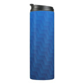 Gradient Blau Chevron Monogramm  Thermosbecher (Nach rechts gedreht)