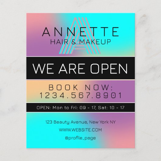 Gradient blau lila und schwarz Flyer (Vorne)