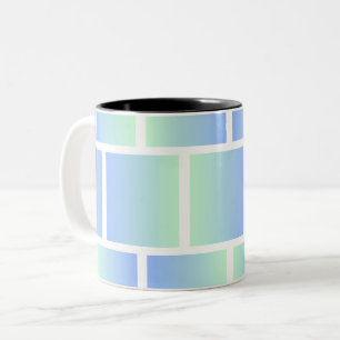 Gradient Blau Quadrate Tasse