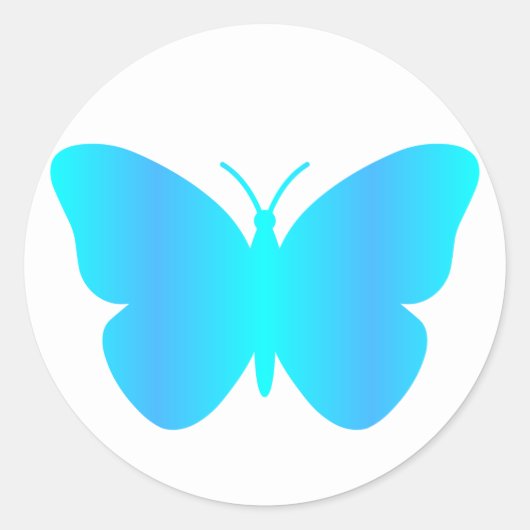 Gradient Blau Schmetterling Aufkleber (Vorderseite)