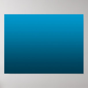 Gradient Blau - tief zu hell Stimmungs-Hintergru Poster