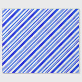 Gradient Blau-Weiße Streifen Geschenkpapier (Flach)