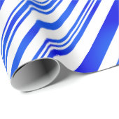 Gradient Blau-Weiße Streifen Geschenkpapier (Rolleneckpunkt)