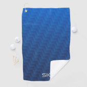 Gradient Blaues Chevron-Monogramm Golfhandtuch (Insitu)