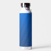 Gradient Blaues Chevron-Monogramm  Trinkflasche (Links)