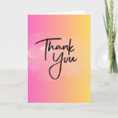 Gradient Bloom Thank You Folded Greeting Card Karte (Vorderseite)