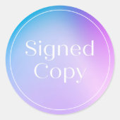 Gradient Blue | Einfach signiertes Novel Book Runder Aufkleber (Vorderseite)