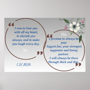 GRADIENT BLUE FLORAL WEDWEDWS ANZEIGEN POSTER