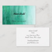 Gradient Blue Green Aquamarin Türkise Business Car Visitenkarte (Vorne/Hinten)