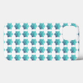 Gradient Blue Green, Navy Snowflakes Handy Case (Rückseite (Horizontal))