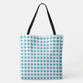 Gradient Blue Green, Navy Snowflakes Toag Tasche (Rückseite)