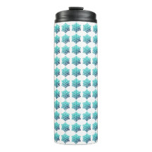Gradient Blue Green, Navy Snowflakes Tumbler