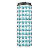 Gradient Blue Green, Navy Snowflakes Tumbler Thermosbecher (Rückseite)