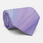 Gradient Blue, Lila Abstraktes Wavy-Muster Krawatte (Gerollt)