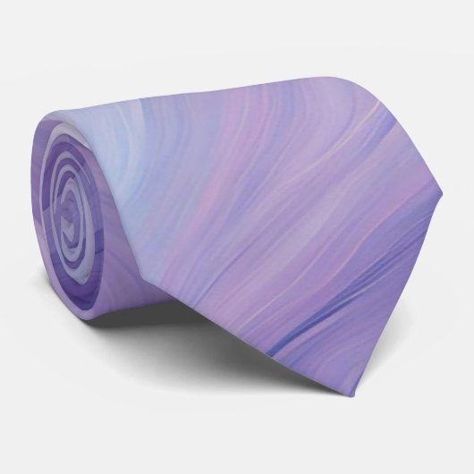 Gradient Blue, Lila Abstraktes Wavy-Muster Krawatte (Gerollt)
