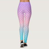 Gradient Blue Lila Mermaid Scales Leggings (Rückseite)