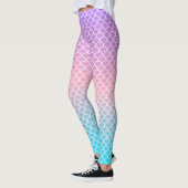 Gradient Blue Lila Mermaid Scales Leggings (Links)