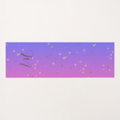 Gradient Blue Lila Monogram Gold Mandala Yogamatte (Rückseite (Horizontal))