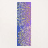 Gradient Blue Lila Monogram Gold Mandala Yogamatte (Vorderseite)