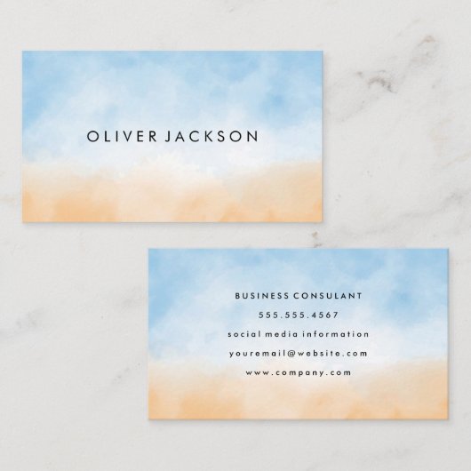 Gradient Blue Orange Hintergrund Visitenkarte (Vorne/Hinten)