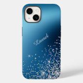 Gradient Blue Sky Silver Glow Confetti Case-Mate iPhone Hülle (Rückseite)