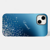 Gradient Blue Sky Silver Glow Confetti Case-Mate iPhone Hülle (Rückseite (Horizontal))